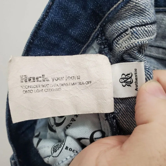 Rock & Republic Kasandra Women's Vintage Blue Rinse Gemstone Bootcut Jeans 27 - Picture 8 of 12